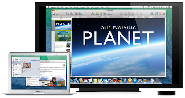 OS X Mavericks lets you use your HDTV as a second display using Apple TV and AirPlay