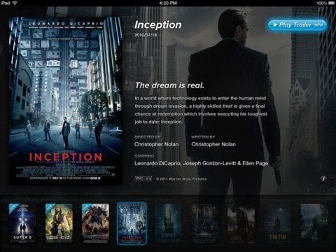 Showreel inception Watch HD Movie Trailers on Apple TV 2 
