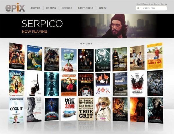 Epix Apple Television Epix on Apple TV set