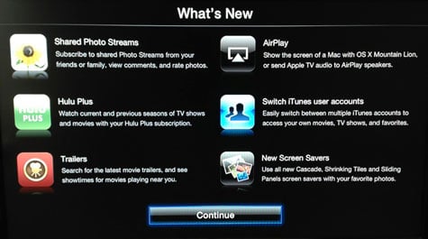 Apple TV software update 5.1 (iOS 6)