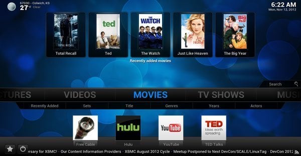 XBMC 12.0 Frodo on Apple TV