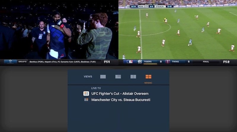 fox sports go apple tv split screen