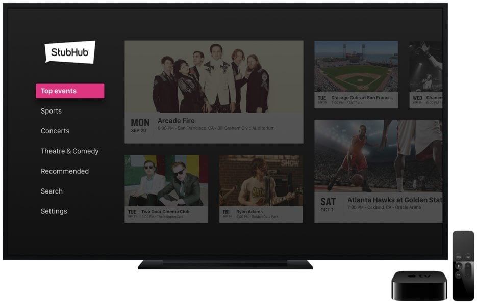 StubHub Apple TV